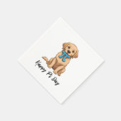 Pi Day Hund mit Pi Symbol | Happy Pi Day Serviette (Ecke)