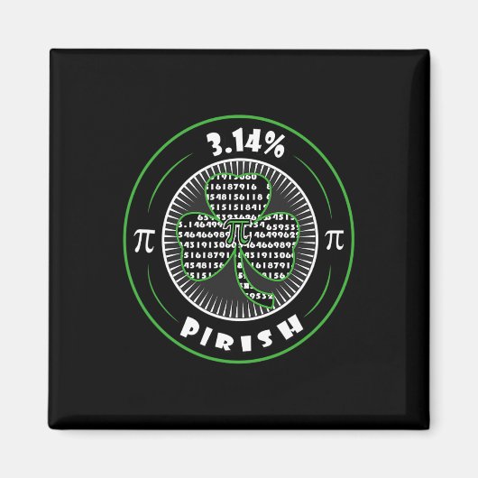 Pi Day Irish Kleeblatt Clover Pirish Math Lover Ge Magnet (Vorne)
