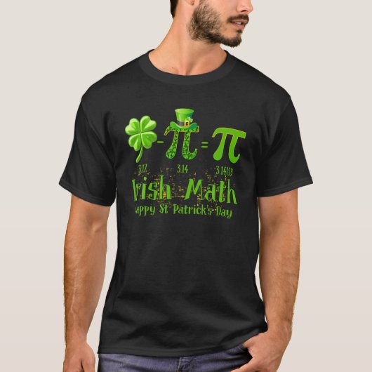 Pi Day Irish Mathe Kleeblatt St Patrick's Day Math T-Shirt (Vorderseite)