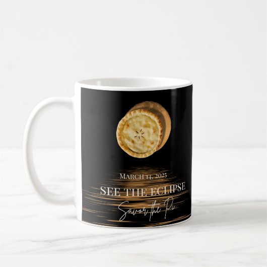 Pi Day Lunar Eclipse 3-14-25 Witziger einzigartige Kaffeetasse (Links)