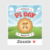 Pi Day, März 14 Vinyl Sticker (Blatt)