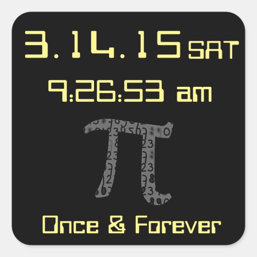 Pi Day März 2015 - Designaufkleber Quadratischer Aufkleber (Vorderseite)