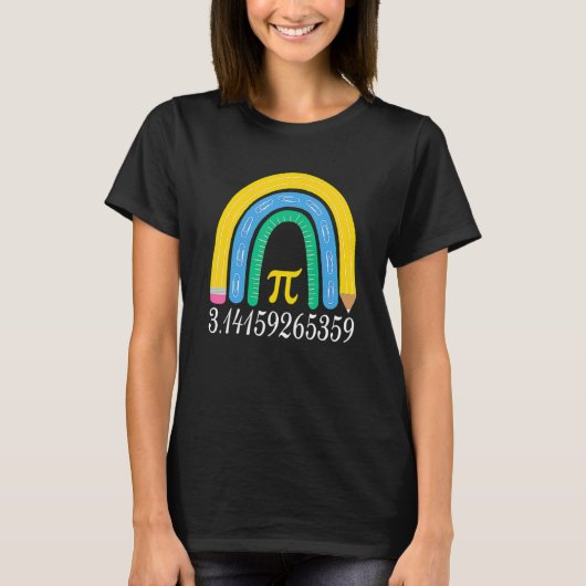 Pi Day Matching Math Physic Teacher Rainbow Funny T-Shirt (Vorderseite)