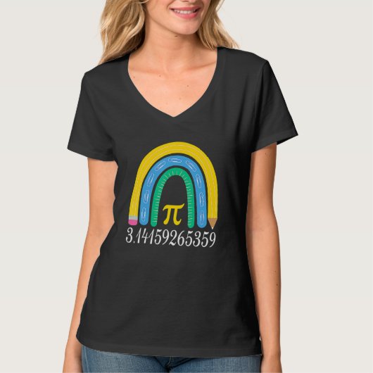 Pi Day Matching Math Physic Teacher Rainbow Funny T-Shirt (Vorderseite)