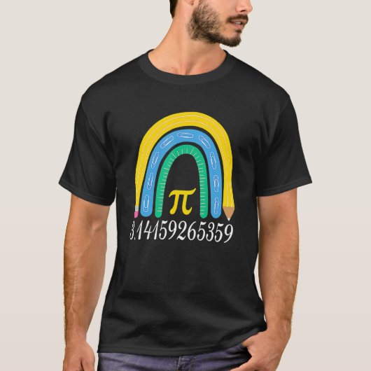 Pi Day Matching Math Physic Teacher Rainbow Funny T-Shirt (Vorderseite)