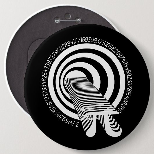 Pi Day Math Geek Time Warp Button (Vorne & Hinten)