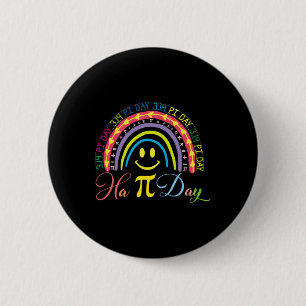 Pi Day Math Number Rainbow Happy Pi Day Fun Lächel Button