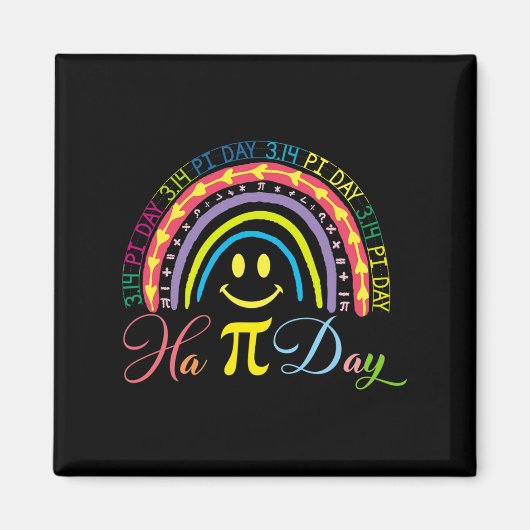 Pi Day Math Number Rainbow Happy Pi Day Fun Lächel Magnet (Vorne)