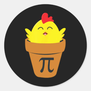 Pi Day Math T Shirt Funny Chicken Pot Pie T Shirt Runder Aufkleber