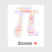 Pi Day Math Word Cloud Aufkleber (Blatt)