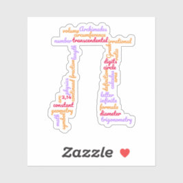 Pi Day Math Word Cloud Aufkleber