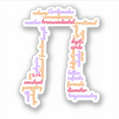 Pi Day Math Word Cloud Aufkleber (Vorderseite)