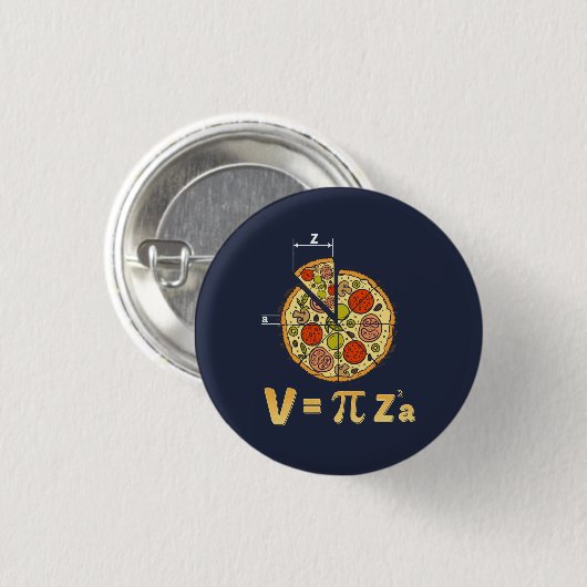 Pi Day Mathe Nerd Pizza Formel Button (Vorne & Hinten)