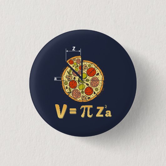 Pi Day Mathe Nerd Pizza Formel Button (Vorderseite)