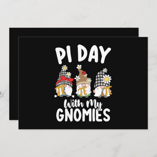 Pi Day mit meinen Gnomies Funny Mathematik Einladung (Vorne/Hinten)