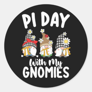 Pi Day mit meinen Gnomies Funny Mathematik Runder Aufkleber