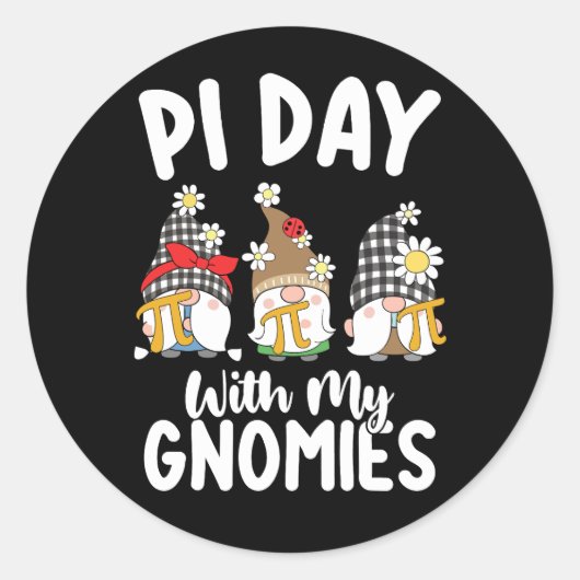 Pi Day mit meinen Gnomies Funny Mathematik Runder Aufkleber (Vorderseite)