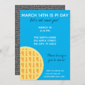 Pi Day Party Einladung mit Pi-Ziffern auf der Rück (Vorne/Hinten)