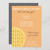 Pi Day Party Einladung mit Pi-Ziffern auf der Rück (Vorne/Hinten)