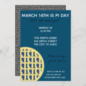 Pi Day Party Einladung mit Pi-Ziffern auf der Rück (Vorne/Hinten)