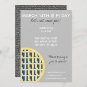 Pi Day Party Einladung mit Pi-Ziffern auf der Rück (Vorne/Hinten)