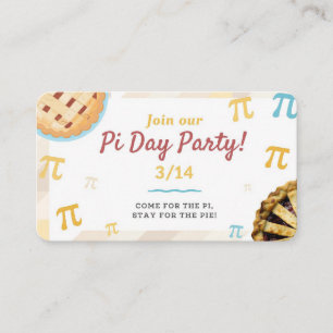 Pi-Day-Party  – Kommen Sie wegen Pi, bleiben Sie w Begleitkarte