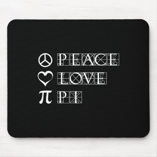 Pi Day Peace Liebe Math Geometry Trigonometrie Mousepad (Vorne)