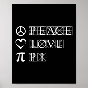 Pi Day Peace Liebe Math Geometry Trigonometrie Poster