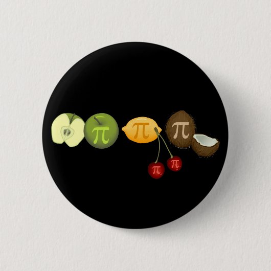 Pi Day Pi auf verschiedenen Früchten Button (Vorderseite)