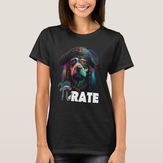 Pi Day Pi rate Dog 314 Math Science Teacher Dog Pi T-Shirt (Vorderseite)