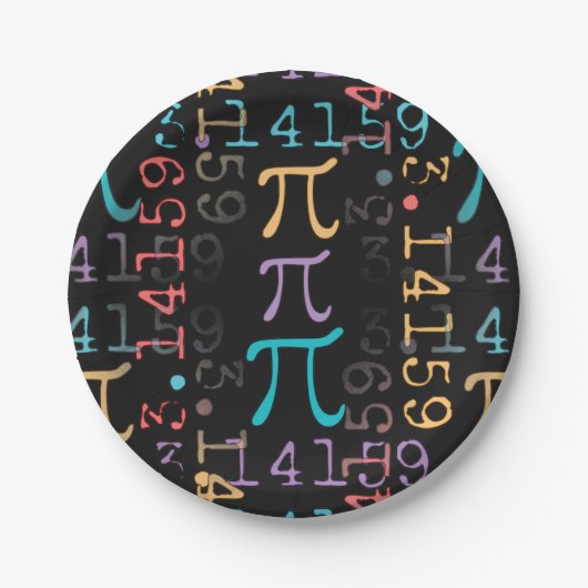 Pi Day Pi Symbole 3.14... Pappteller (Vorderseite)