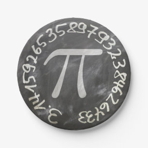 Pi Day PiDay Chalkboard-Bildung Pappteller