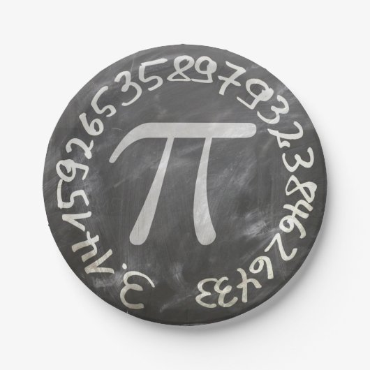 Pi Day PiDay Chalkboard-Bildung Pappteller (Vorderseite)