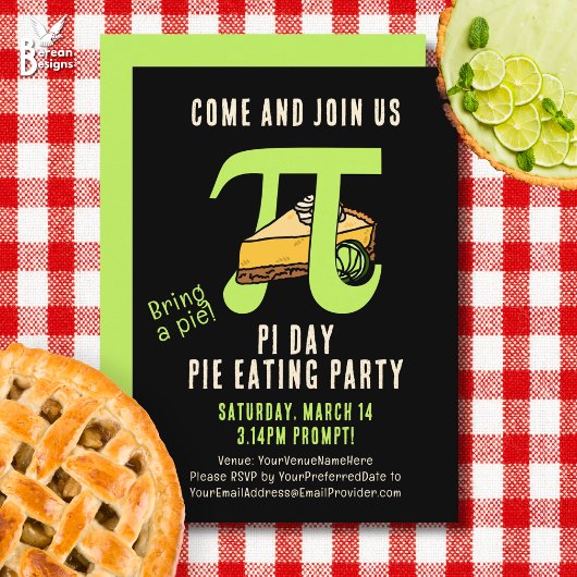 PI DAY Pie Eating Party Einladung
