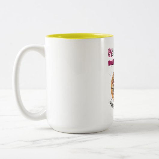 PI DAY Pie und Pizza Fusion Funny Meme! Zweifarbige Tasse (Links)