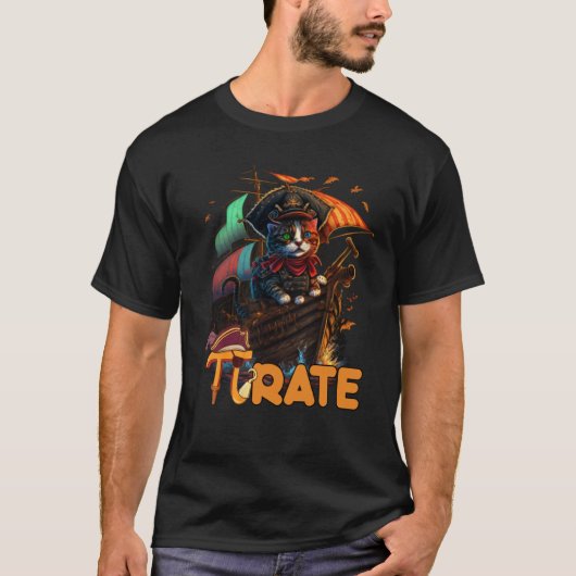 Pi Day Pirate Cat 3 14 Math Science Teacher Pi ra T-Shirt (Vorderseite)