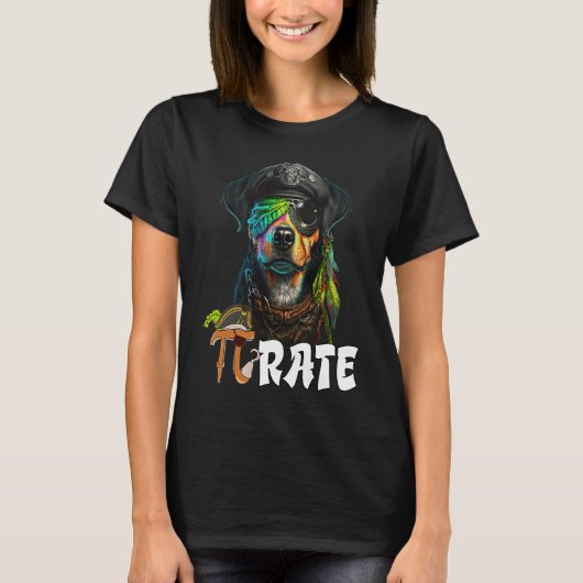 Pi Day Pirate Dog 3 14 Funny Math Science Teacher T-Shirt (Vorderseite)