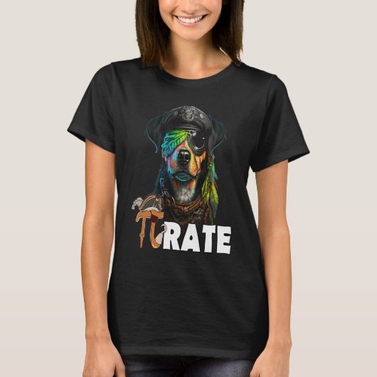 Pi Day Pirate Dog 3 14 Funny Math Science Teacher T-Shirt (Vorderseite)