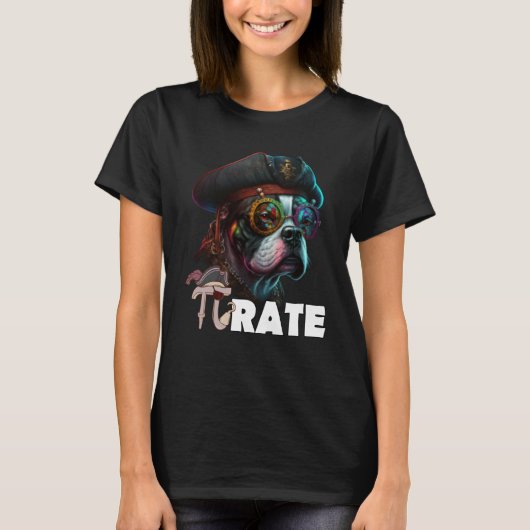 Pi Day Pirate Dog 3 14 Math Science Teacher Dog Pi T-Shirt (Vorderseite)