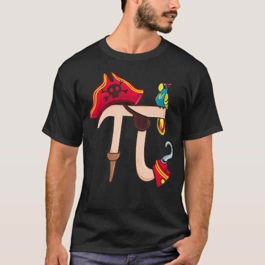 PI Day Pirate Math Geek Parrot Lehrer Männer T-Shirt (Vorderseite)