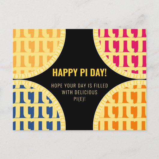 Pi Day Postcard "Happy Pi Day" Köstliche Pi Postkarte (Vorderseite)
