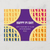 Pi Day Postcard "Happy Pi Day" Lila Pi Postkarte (Vorderseite)