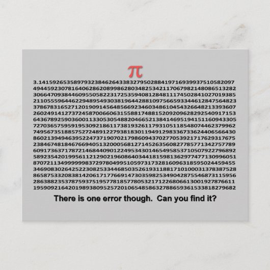 Pi Day Postkarte (Vorderseite)