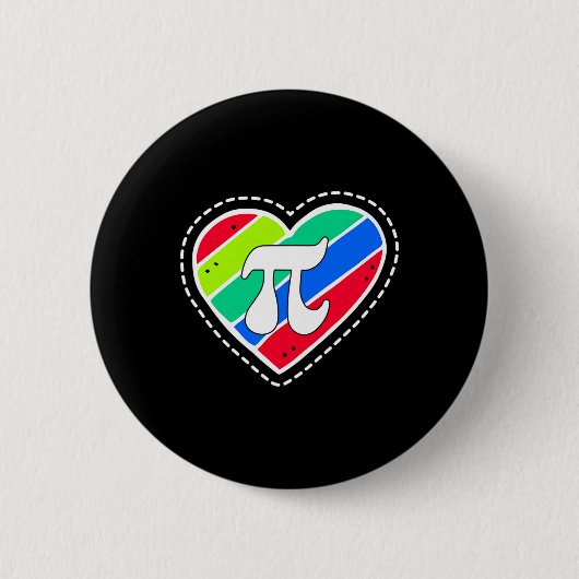 Pi Day Rainbow Hört Mathe Teacher Geschenk Button (Vorderseite)