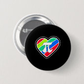 Pi Day Rainbow Hört Mathe Teacher Geschenk Button (Vorne & Hinten)