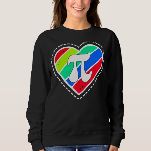 Pi Day Rainbow Hört Mathelehrer Sweatshirt (Vorderseite)