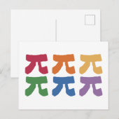 Pi Day Rainbow Postkarte (Vorne/Hinten)