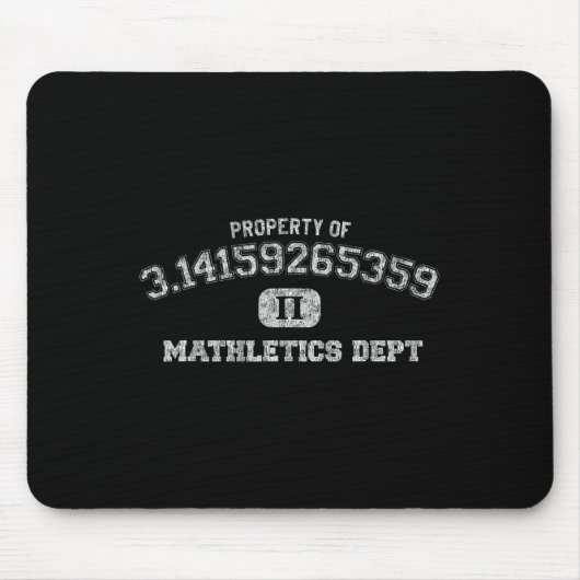 Pi Day Shirt 3.14 Pi Mathletics Dept Funny Gym Mousepad (Vorne)