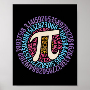 Pi Day Shirt Circular 3.14 Pi Mathe Students Schoo Poster