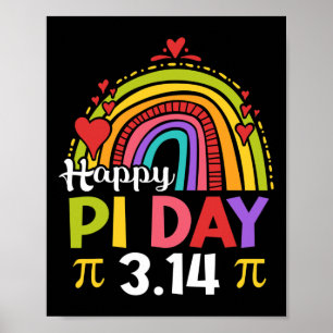 Pi Day Shirt Lehrer Regenbogen Funny Happy Pi Tag Poster